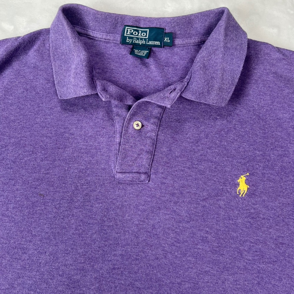 Polo Ralph Lauren Mens XL Purple Heather Cotton Short Sleeve Pony Polo Shirt